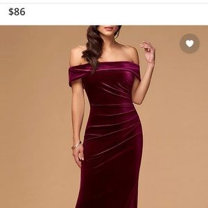 Cabernet Velvet Off The Shoulder Maxi Dress | Holiday Winter Formal Dress